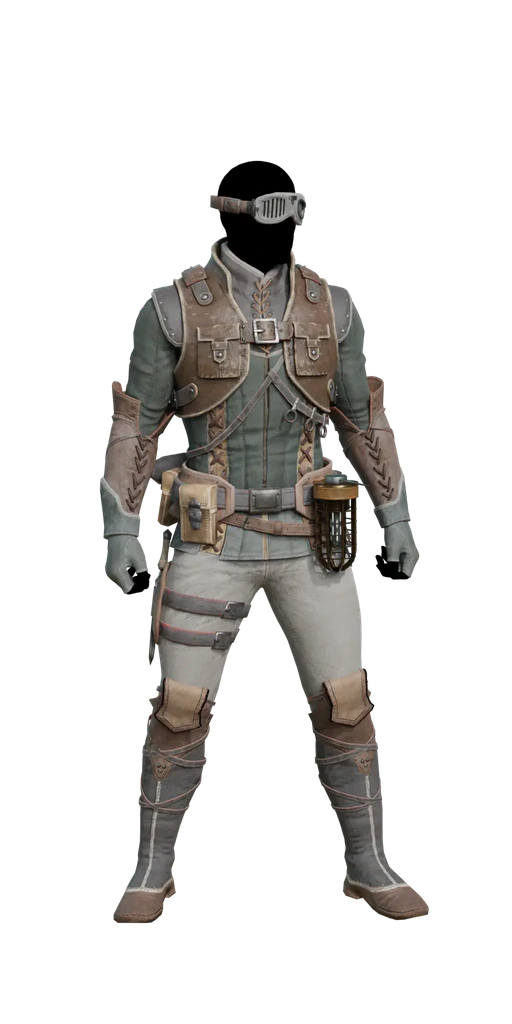 Leather α armor set, presentation art