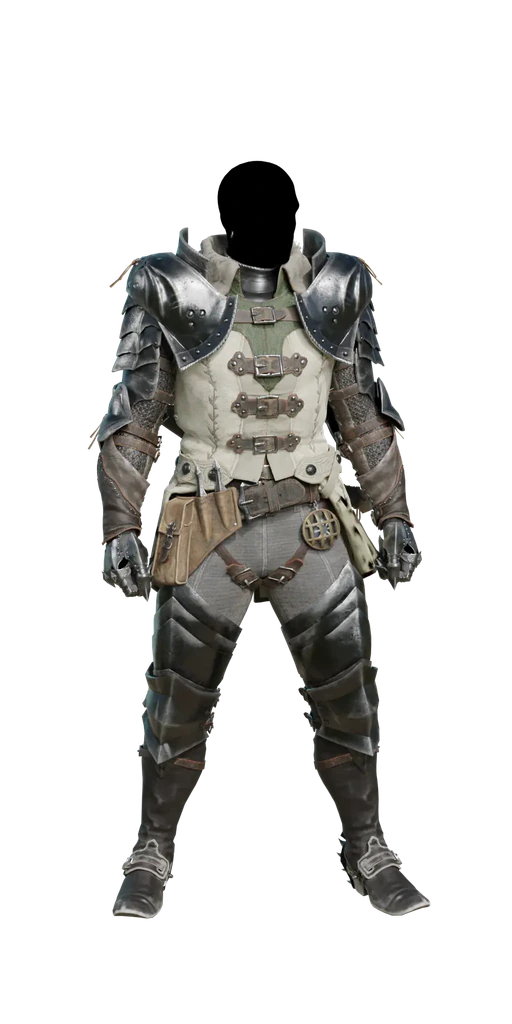 Guild Ace α armor set, presentation art